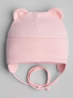 Шапка детская с ушками на завязках на осень