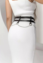 Баска пояс Reya кожа черный L/XL