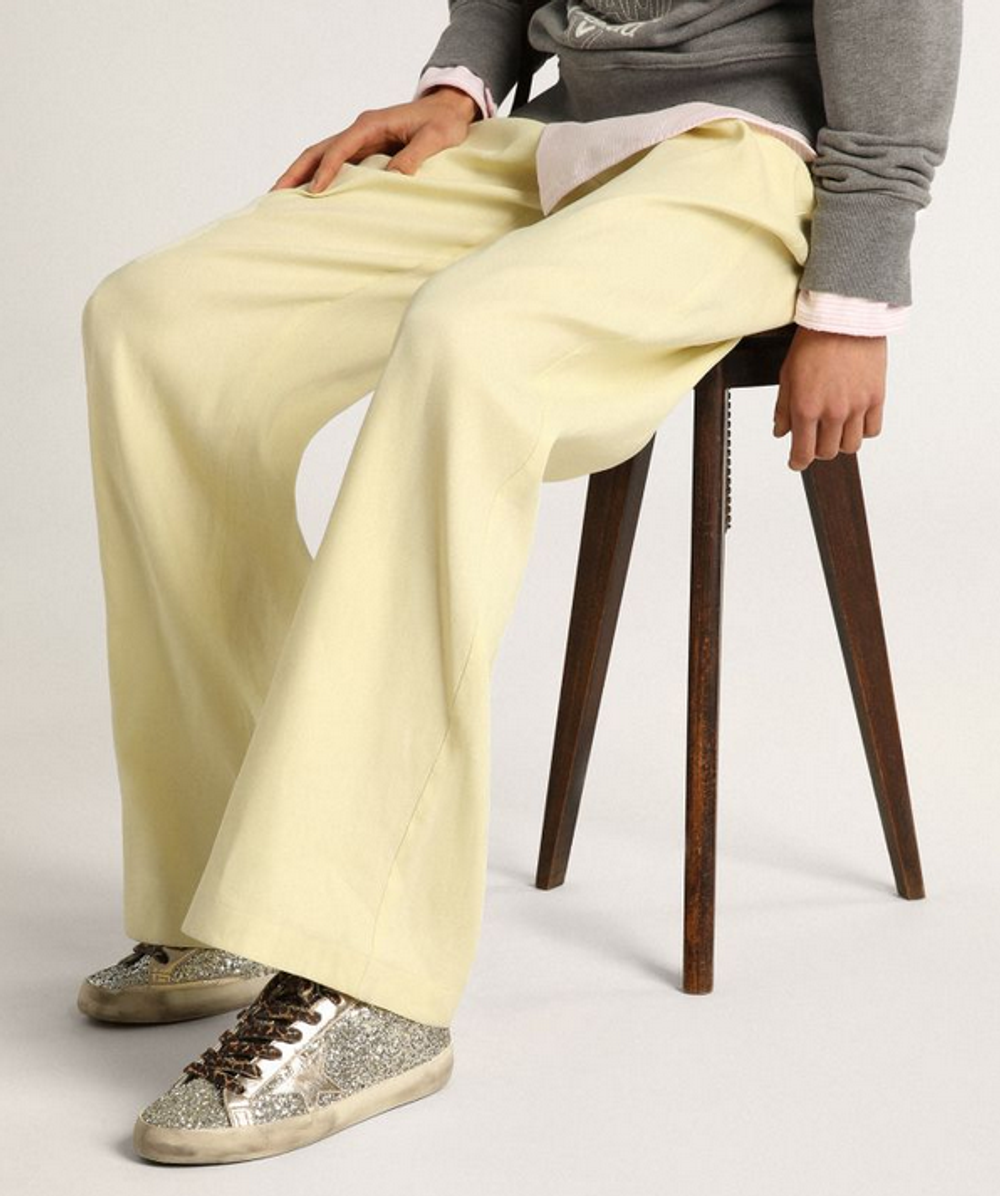 Кеды Golden Goose 'Superstar' Platinum-colored glitter with star and heel tab in tone-on-tone laminated leather