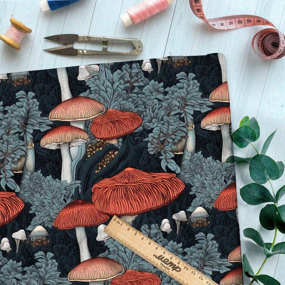 Ткань премиум дюспо фантазийный лес