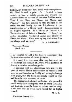 Schools of Hellas: an essay on the practice and theory of ancient Greek education from 600 to 300 B.C. Edited by M.J. Rendall, with a pref. by A.W. Verrall | Kenneth John Freeman
