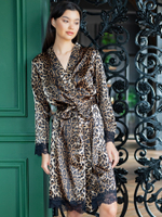 Соблазнительный халатик с леопардовым принтом (Размер: XXXL) (Цвет: леопард)