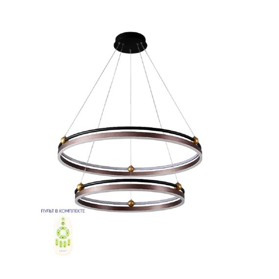 Подвесная люстра Crystal Lux FERNANDO SP123W LED D600+800 COFFEE/BLACK