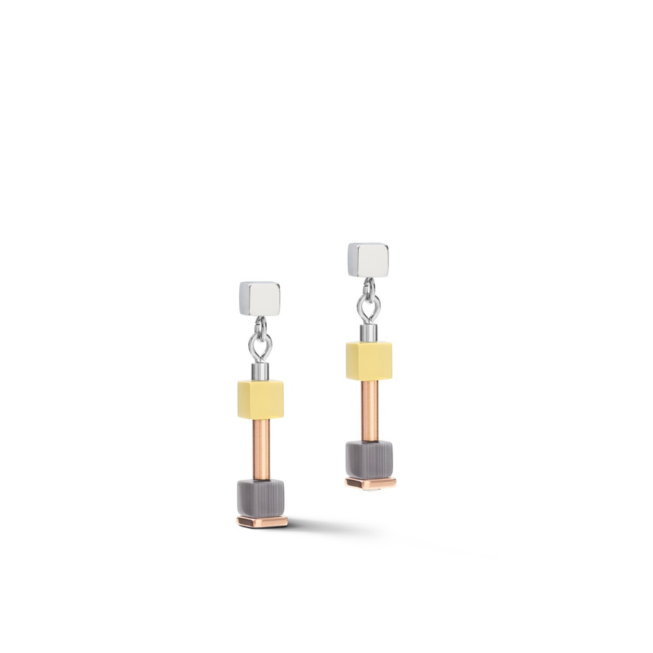 Серьги Coeur de Lion Fine Pastel Beige-Olive 5028/21-1009 цвет серебряный, серый, желтый