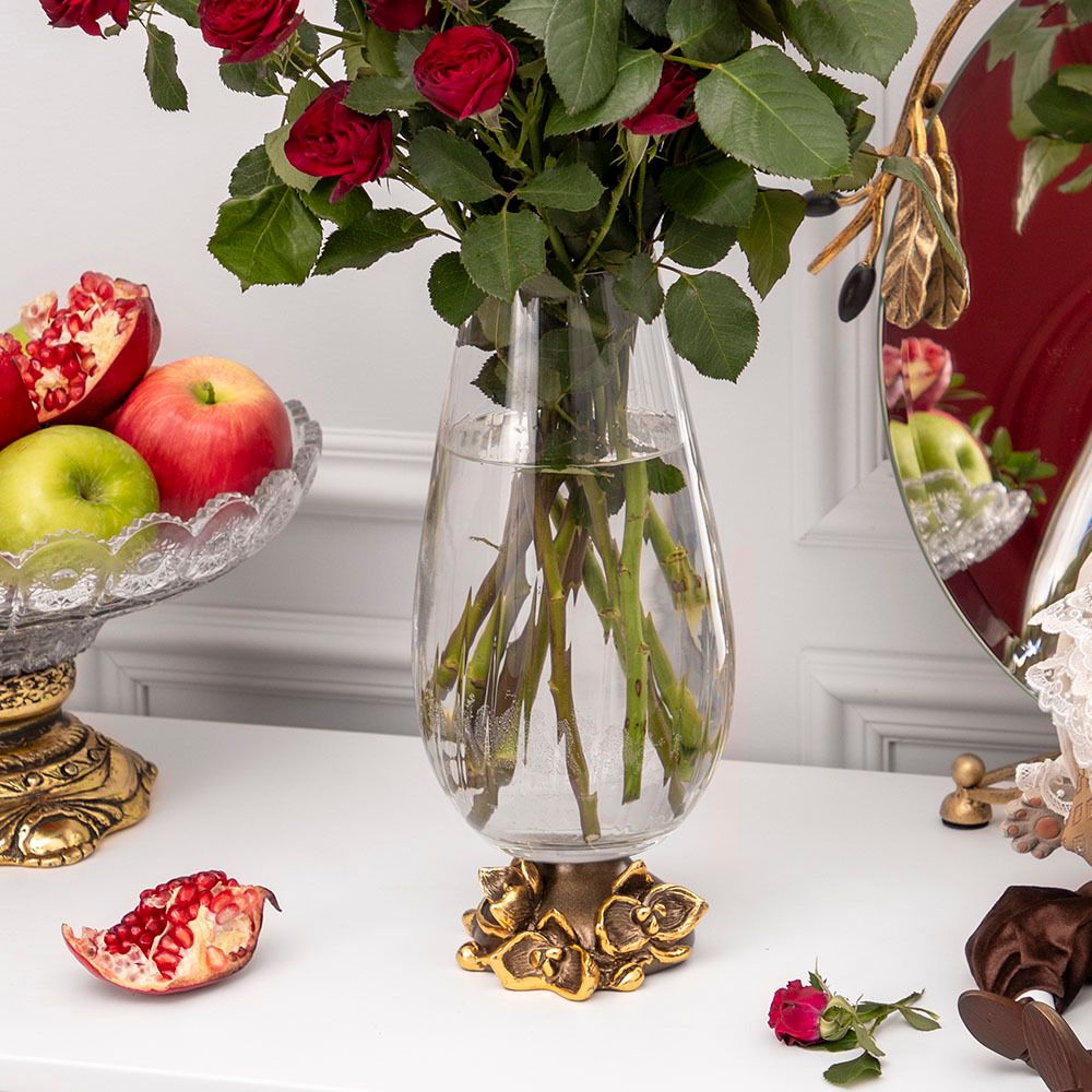 Ваза для цветов Орхидея Лайм Бронза