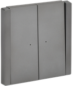 FORTE&PIANO Выключатель 2-клавишный проходной с индикацией 10А FP508 сталь IEK