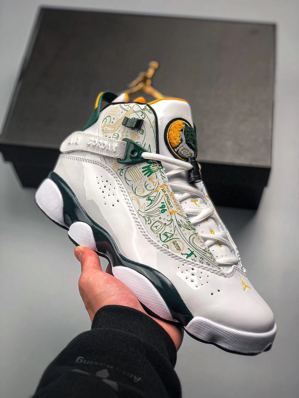 AIR JORDAN 6 RINGS SEATTLE SUPERSONICS WHITE/GREEN