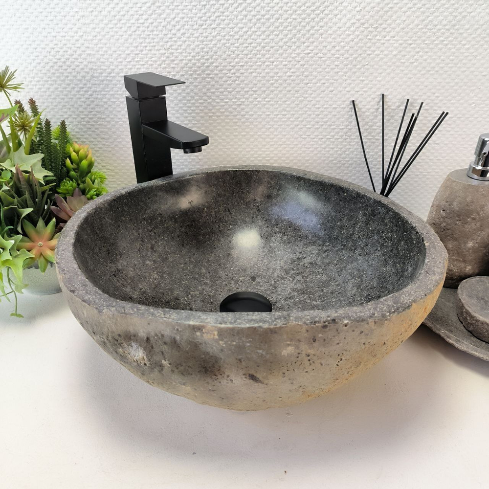 Раковина из речного камня RS-63582 (42*41*15) 0122