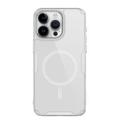 Прозрачный чехол от Nillkin с поддержкой магнитной зарядки MagSafe для iPhone 15 Pro, серия Nature TPU Pro Magnetic