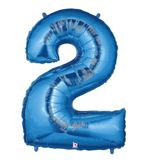 Шар цифра №2 Синий