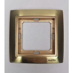 Рамка 1-я ProfiTec Tesla золото метал + вставка шампань