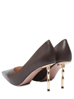 Женские туфли кожаные на бамбуковом каблуке