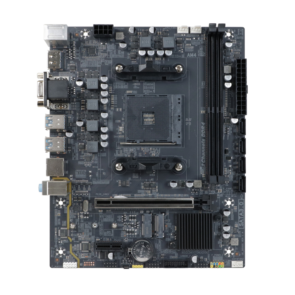 Материнская плата BaseTech A520M-K, SocketAM4, mATX, Retail, 2xDDR4, PCIe3.0, 1xM.2, GLAN, M.2 WiFi, 2xPS/2, 4xUSB2, 6xUSB3, VGA, HDMI, DP (BT-A520M-K)