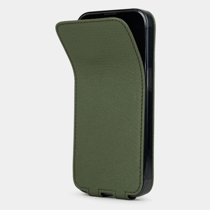 Чехол для iPhone 14 Pro Max из кожи козы, цвета хаки