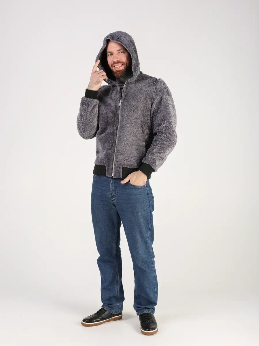 Дубленка натуральная куртка зимняя с капюшоном шуба