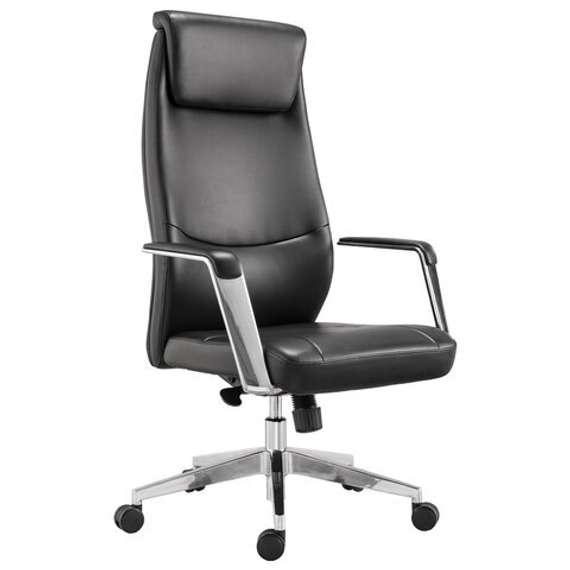 Кресло офисное BRABIX PREMIUM &quot;Jazz EX-757&quot;, синхромеханизм, алюминий, экокожа, черное, 532489