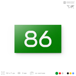 Табличка с номером 86 на дверь квартиры, для офиса, кабинета, аудитории, склада, зеленая 120х70 мм, Айдентика Технолоджи