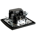 Розетка 1-местная с/з STEKKER, PST16-9016-03, 250В, 16А с USB+ type C, серия Эрна, черный 50078