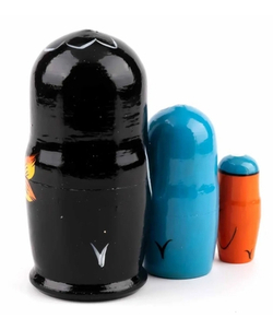 Матрешка "Пингвин" 3 кукольная. Высота самой большой куклы 11см