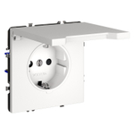 Розетка встраиваемая VOLTUM S70 с заземлением, защитными шторками и крышкой 16А, (белый матовый)