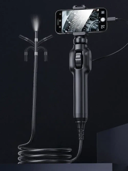 Шарнирный бороскоп 360 - 1080P HD инспекционная камера, инспекционныйскоп с подсветкой, IP67 водонепроницаемый зонд, 8 светодиодных ламп, бороскоп, совместимый с Android/iOS (объектив S43-8 мм)