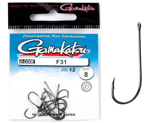 Крючки Gamakatsu F31 NEW LABEL HOOKS BLACK разм. 08 12шт.