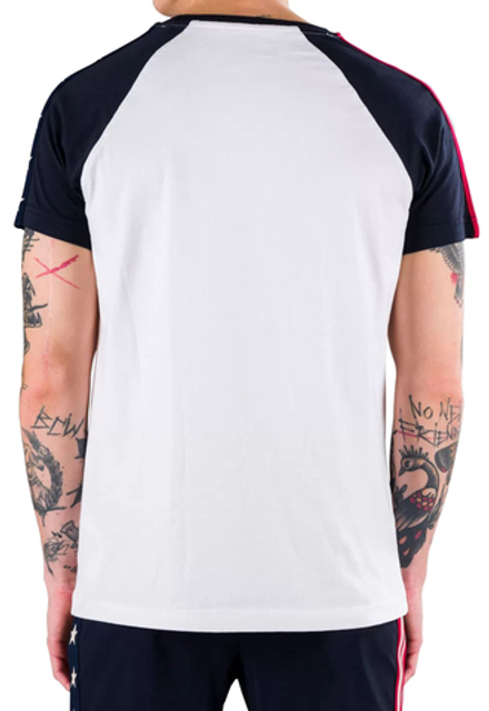 Теннисная футболка Hydrogen USA Cotton Tee - white/blue