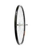 Колесо заднее 27,5" TRIX алюминиевый, двойной, 36H, фрезерованный, 584х19,4/25х21,4мм, A/V, анодированный, черный, втулка алюминиевая, V-br, под трещотку, гайки, серебристая, спица серебрсистая