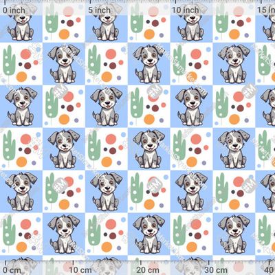 Веселый пес на синем фоне by Мир Натали 385 DPI