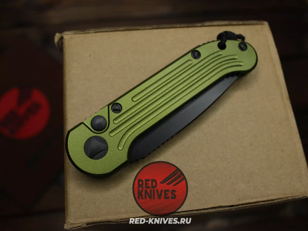 Нож MIcrotech LUDT - зеленая рукоять, черный клинок (эксклюзив RED-Knives) RK-463