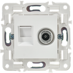 SKANDY Розетка двойная TV+RJ45 кат.6 SK-A15W арктический белый IEK