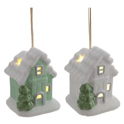 GAEM Фигурка декоративная подвесная "Домик" (подсветка, 2xLR44), L6 W6 H8 см, 2в.