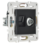 SKANDY Розетка двойная TV+RJ45 кат.5E SK-A14Bl черный IEK