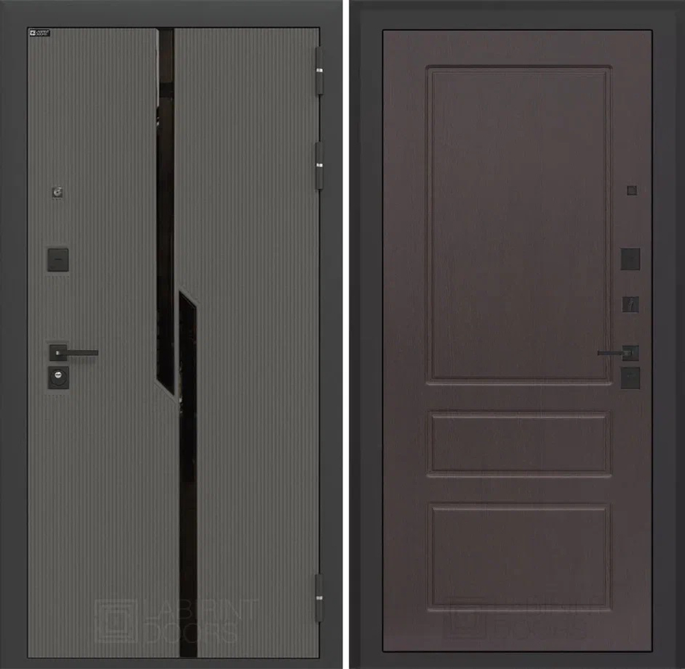 Дверь входная Лабиринт CARBON 03 Орех премиум   металлическая