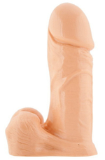 Телесный фаллоимитатор с мошонкой, 17,8 см
