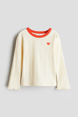 H&M Трикотажный топ, светло-желтый