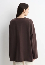 Лонгслив `Основа` цвет шоколадный