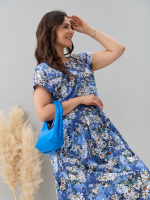 Платье П-026/голубой-ромашковоеполе