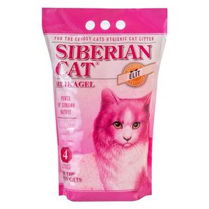Наполнитель для кошачьего туалета, Сибирская Кошка, Элита силикагель (розовые гранулы) для привередливых