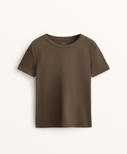 Oysho Футболка из смесового хлопка с коротким рукавом, темно-серый