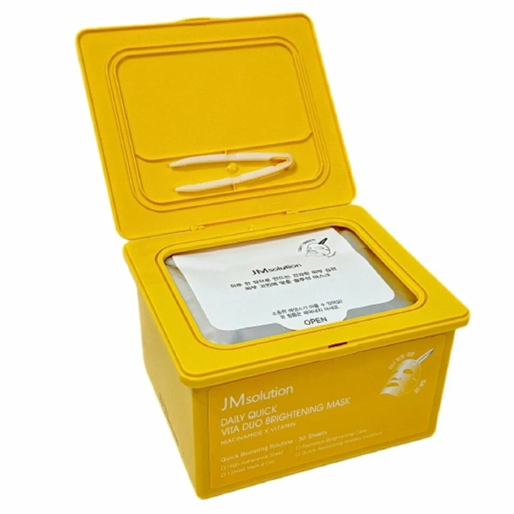 JMsolution Daily Quick Vita Duo Brightening Mask 30ea, 350ml - Осветляющие тканевые маски с ниацинамидом и витамином С
