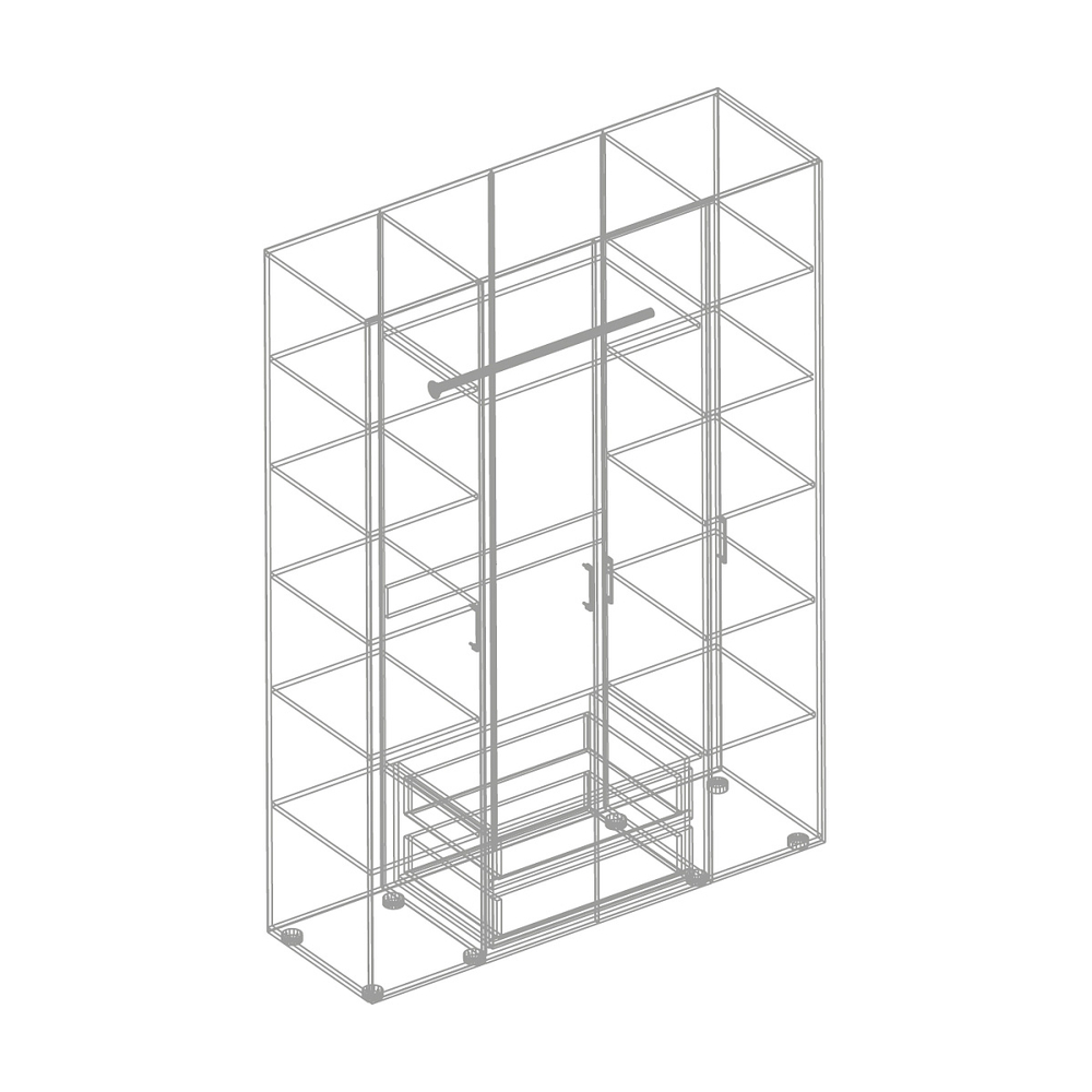 Шкаф 4-створчатый для одежды "Ева"