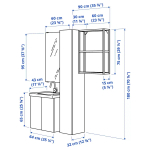 Комбинация для ванной - IKEA ENHET, 64х43х65 см, белый, ЭНХЕТ ИКЕА