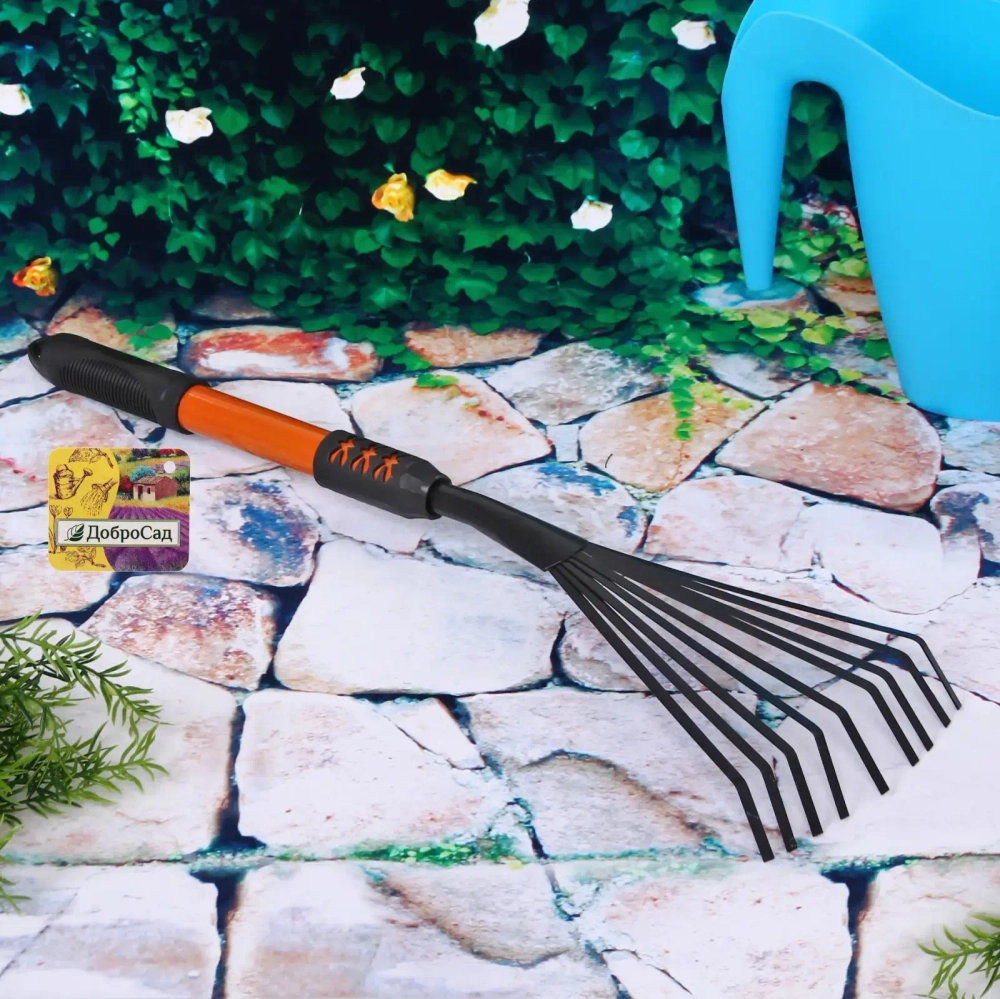 Грабельки веерные «Вейрона» 52см металлическая комбинированная ручка ДоброСад
