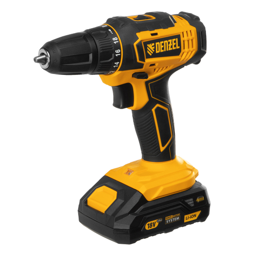 Дрель-шуруповерт аккумуляторная CDL-18-02BM, Li-Ion, 18 В, 2 аккумулятор Denzel, 26116