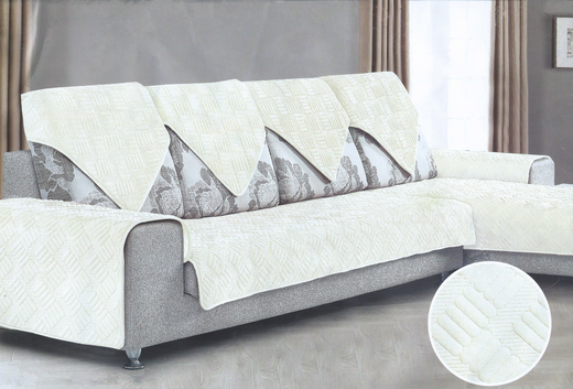 Дивандеки на угловой диван набор из 3 шт, цвет Кремовый