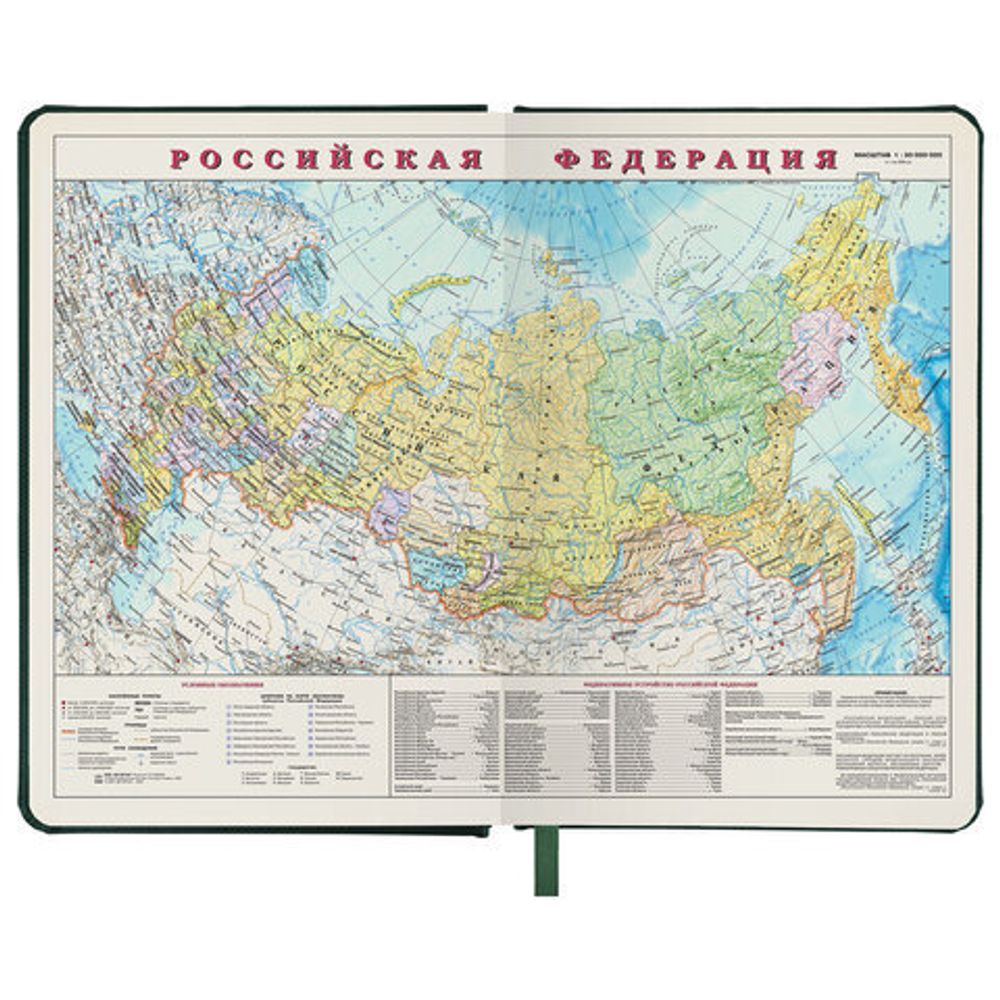 Ежедневник недатированный А5 138х213 мм BRAUBERG "Iguana", под кожу, 160 л., тёмно-зеленый, 114457
