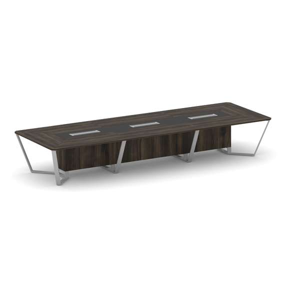 Steel Meet Стол переговорный прямоугольный KM-PR.B.SP-16 Дуб Мали/Графит Глянец/Металл Серый 4800*16