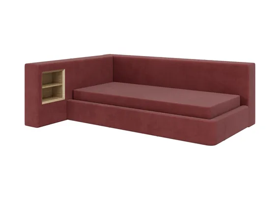 Диван-кровать Cube c нишей M (бордовый FiberGuardе)