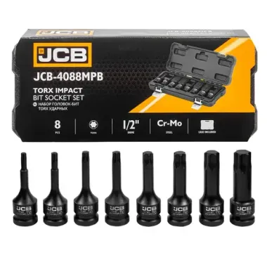 Набор головок-бит TORX ударных 8пр. 1/2'' JCB JCB-4088MPB